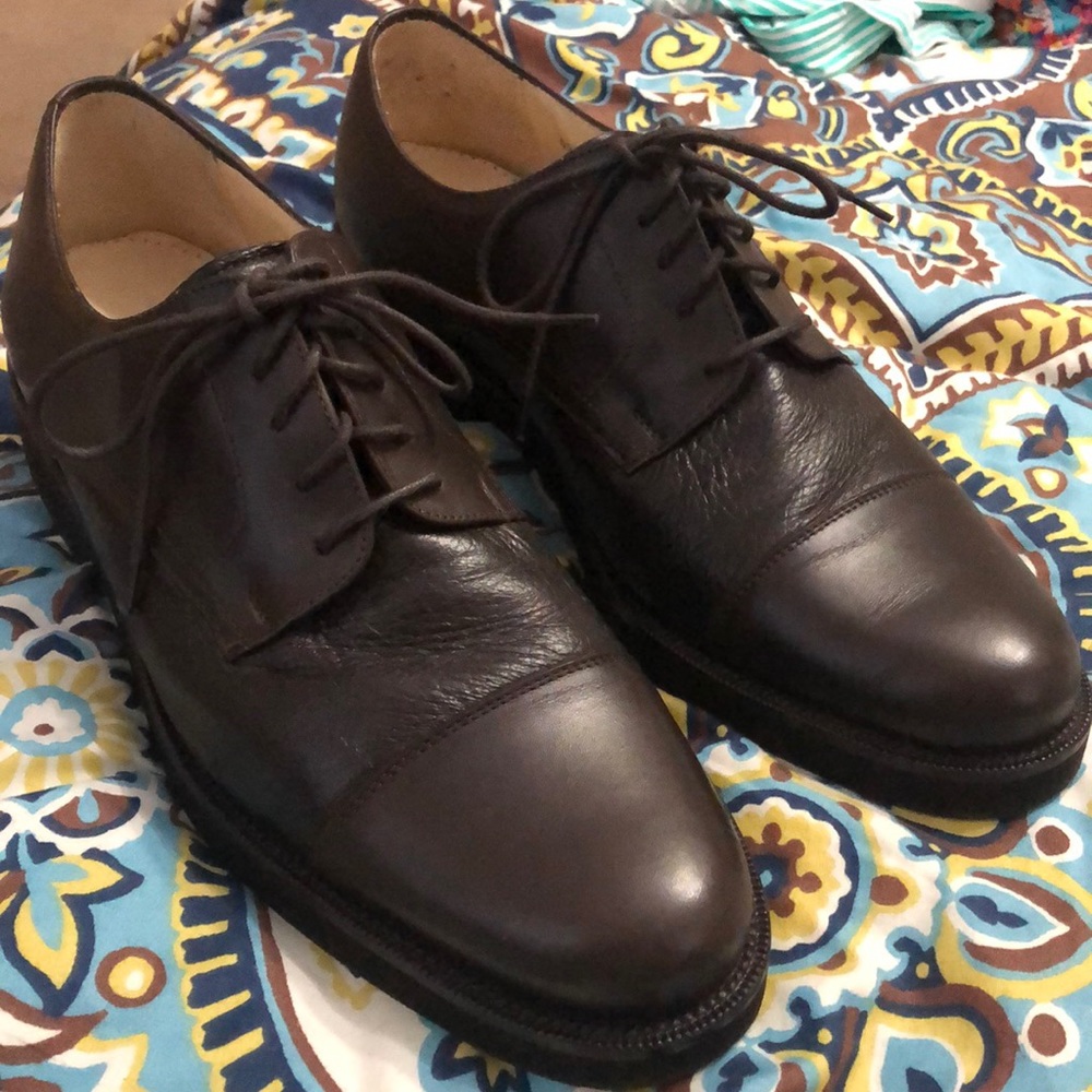 David Spencer Brown Leather Dress Shoes Lace 9 1/2